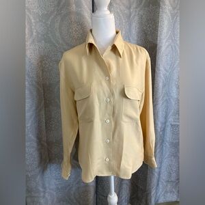 Women’s Nordstrom Studio 121 100% Silk Textured Button Front Blouse Size XS